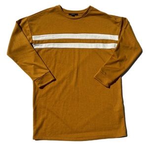 Forever 21 women’s size large yellow and white striped thick long sleeve